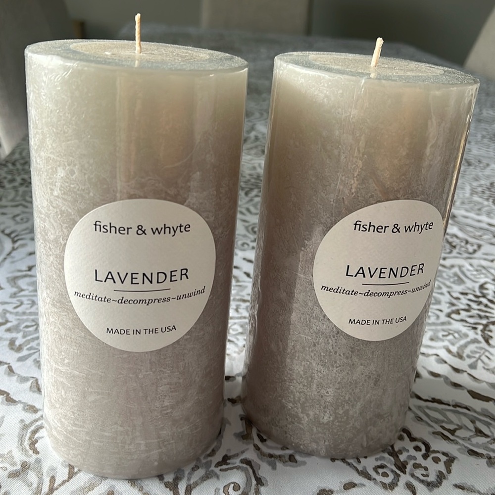 Two 8in tall, 4in wide candles